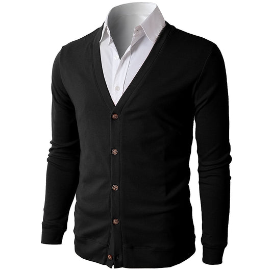 Casual Slim Fit Cardigan With V Design