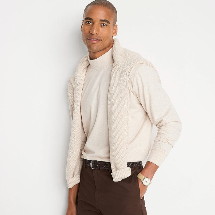Super T Cotton Blend Mock Turtleneck