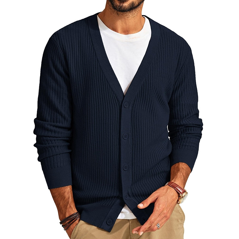 Cardigan Sweater Long Sleeve V Neck Slim Fit Casual