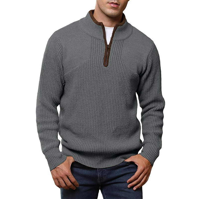 Quarter Zip Sweater Lightweight Mock Neck Casual Long Sleeve Pullover