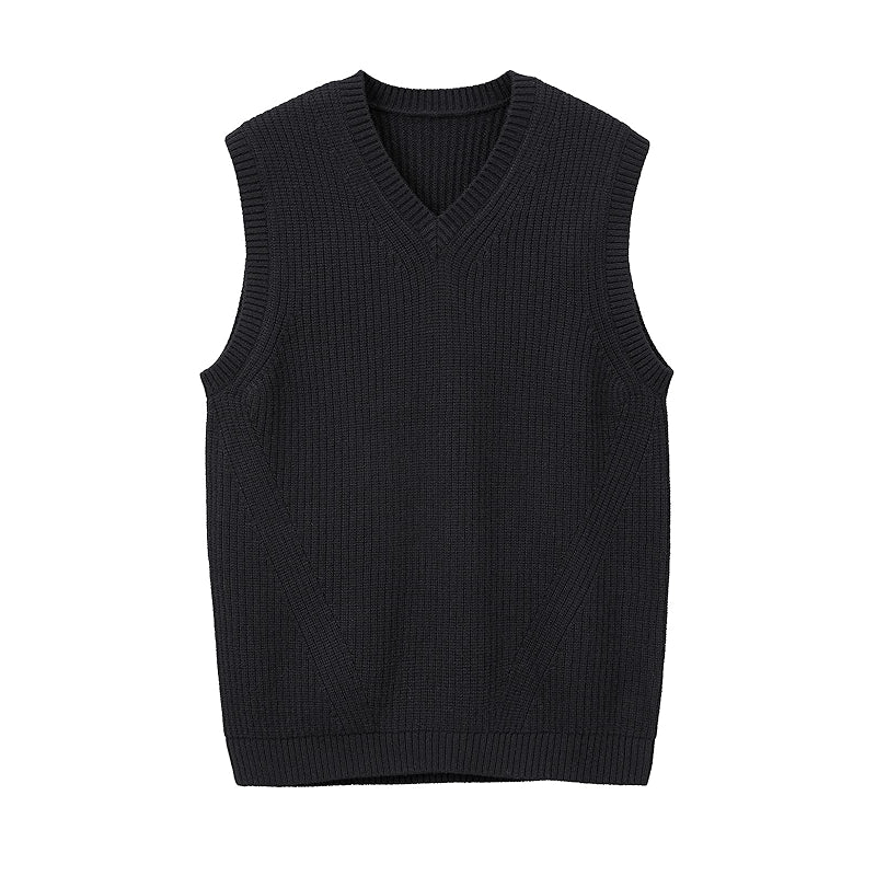 V Neck Knitted Sweater Sleeveless Pullover Knitwear Vest