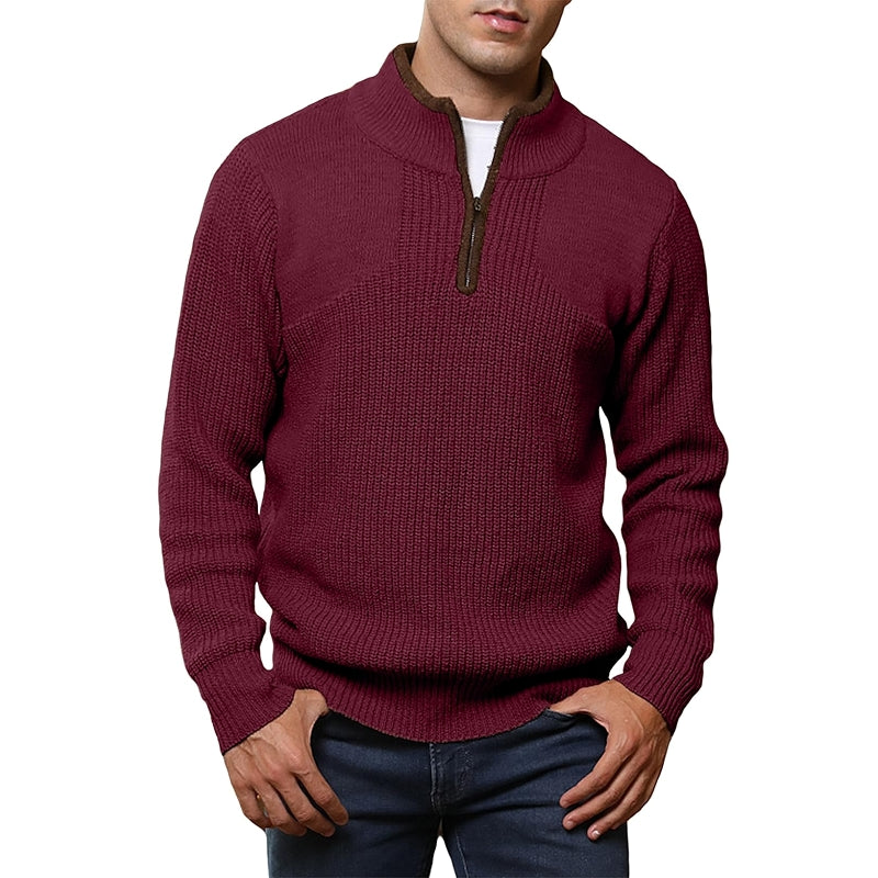 Quarter Zip Sweater Lightweight Mock Neck Casual Long Sleeve Pullover