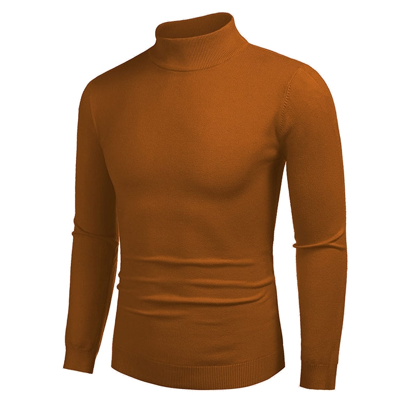 Slim Fit Mock Style Solid Colored Pullover