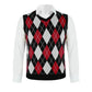 Argyle Sweater Vest Sleeveless V Neck Knit Pullover