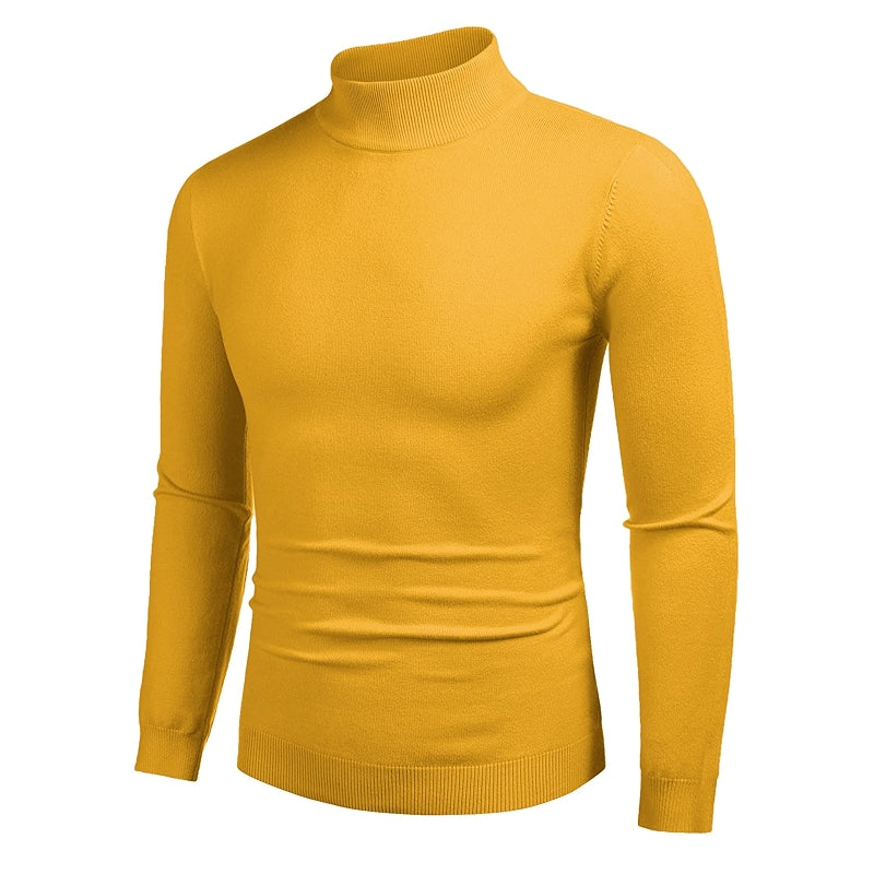 Slim Fit Mock Style Solid Colored Pullover