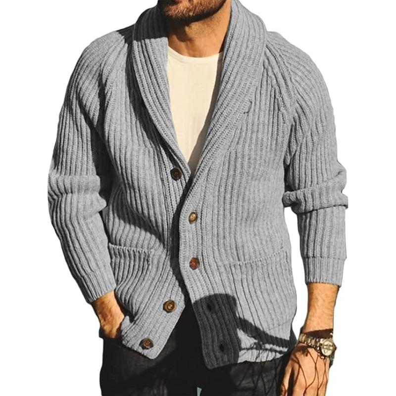 Button Closure Cardigan With Pockets