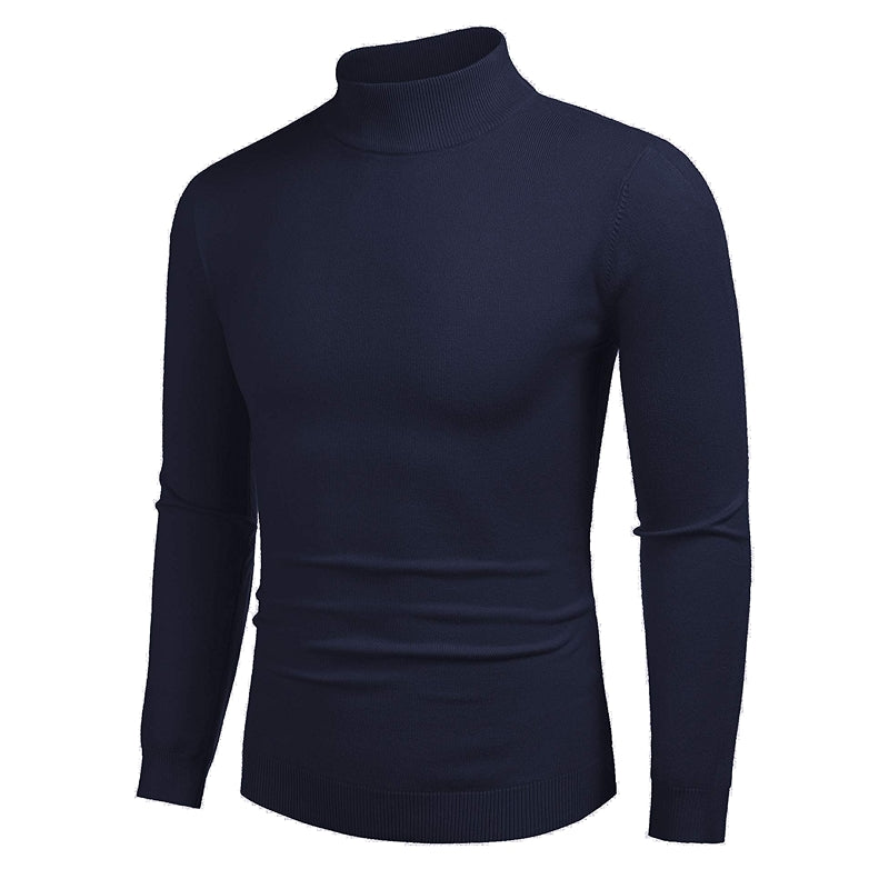 Slim Fit Mock Style Solid Colored Pullover