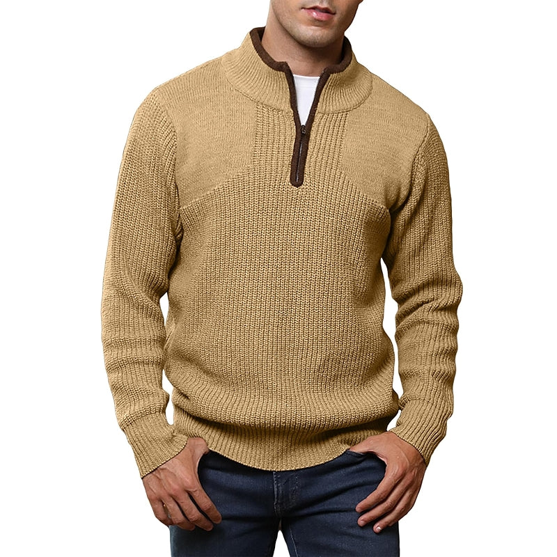 Lightweight  Mock Design Casual Pullover