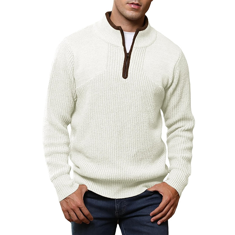 Lightweight  Mock Design Casual Pullover