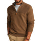 Quarter Zip Sweater Slim Fit Casual Pullover Mock Neck