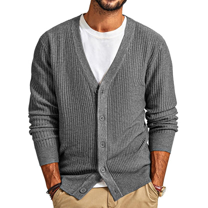 Cardigan Sweater Long Sleeve V Neck Slim Fit Casual