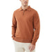 Kallspin Cotton Knit Polo Sweater Classic Casual Long Sleeve