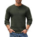 Henley Knit Sweater Long Sleeve Button Pullover Casual