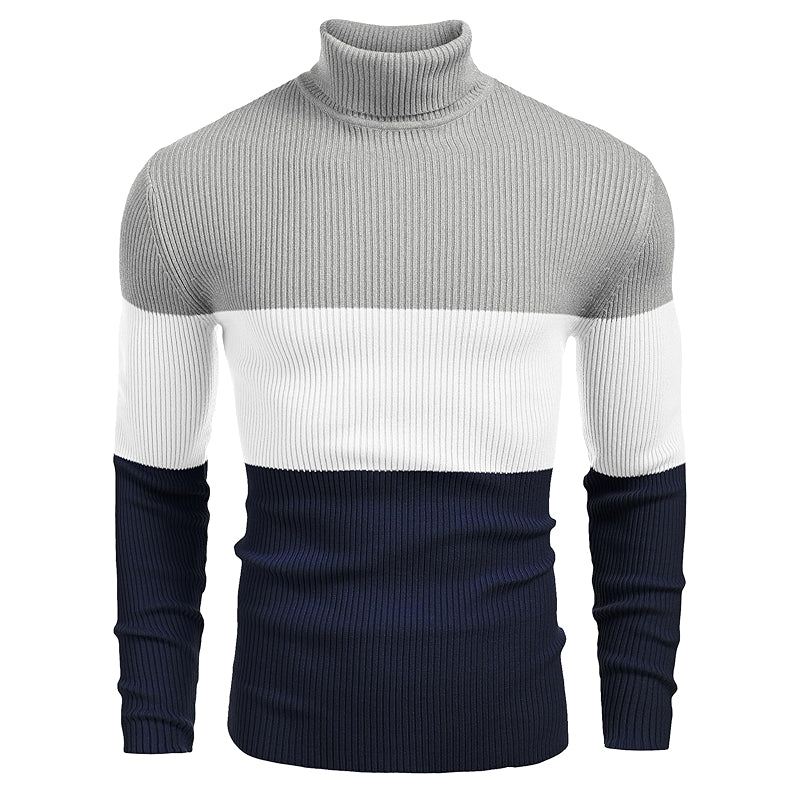 Ribbed Pattern Long Sleeves Knitted Pullover