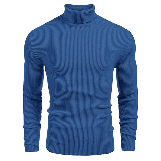 Ribbed Slim Fit Knitted Pullover Casual Turtleneck Sweater