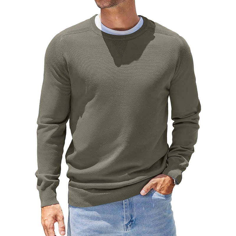 Lightweight Crewneck Pullover Long Sleeve Knit Sweater