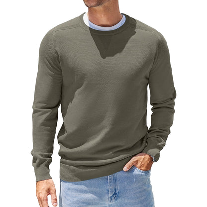 Lightweight Crewneck Pullover Long Sleeve Knit Sweater