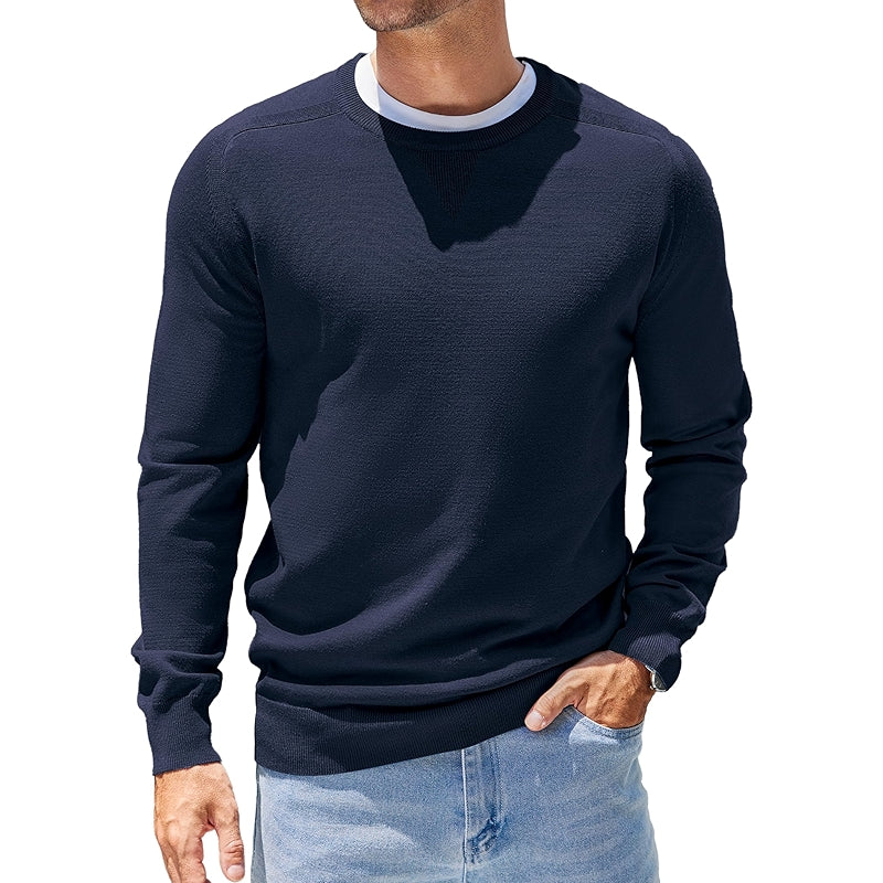 Lightweight Crewneck Pullover Long Sleeve Knit Sweater