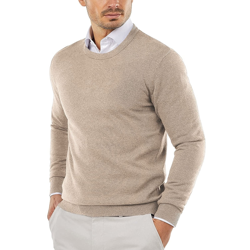 Crew Neck Sweater Slim Fit Lightweight Knitted Pullover