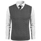 Sweater Vest Casual Sleeveless V Neck Striped Knit Pullover