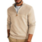 Quarter Zip Sweater Slim Fit Casual Pullover Mock Neck