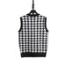 Houndstooth Sweater Vest Sleeveless V Neck Casual Rib Knit Top