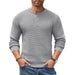 Henley Knit Sweater Long Sleeve Button Pullover Casual