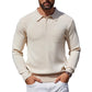 Long Sleeve Polo Sweater Knit Casual Thermal Pullover With Pocket