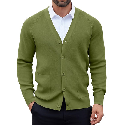 Lightweight Casual Cardigan Sweater With Buttons And Pockets