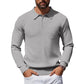 Long Sleeve Polo Sweater Knit Casual Thermal Pullover With Pocket