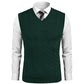 Casual Sleeveless V Neck Sweater Vest Striped Cable Knit