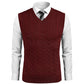 Sweater Vest Casual Sleeveless V Neck Striped Knit Pullover