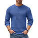 Henley Knit Sweater Long Sleeve Button Pullover Casual