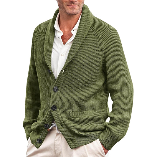 Shawl Collar Cardigan With Button Down Detailing