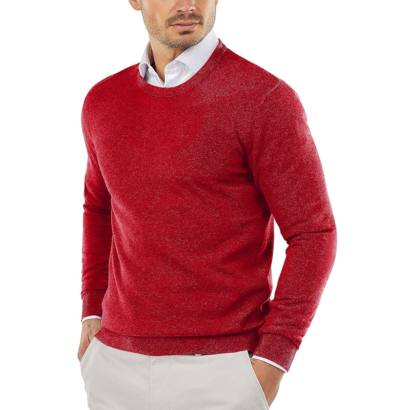 Crew Neck Sweater Slim Fit Lightweight Knitted Pullover