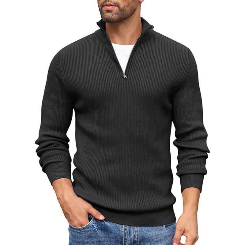 Lightweight Quarter Zip Design Slim Fit Pullover