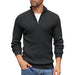 Quarter Zip Sweater Slim Fit Mock Neck Pullover
