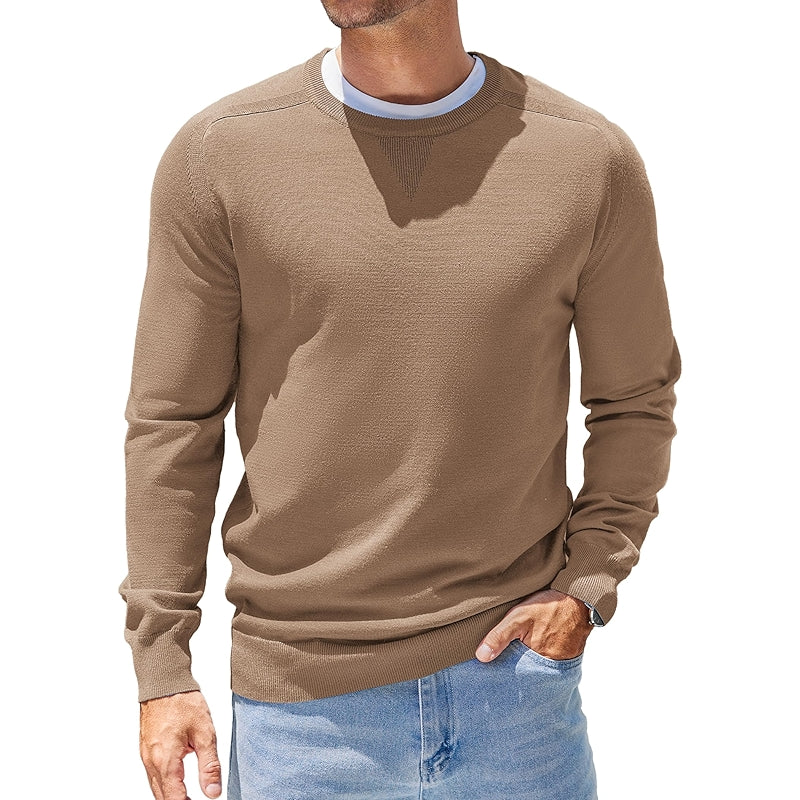 Lightweight Crewneck Pullover Long Sleeve Knit Sweater