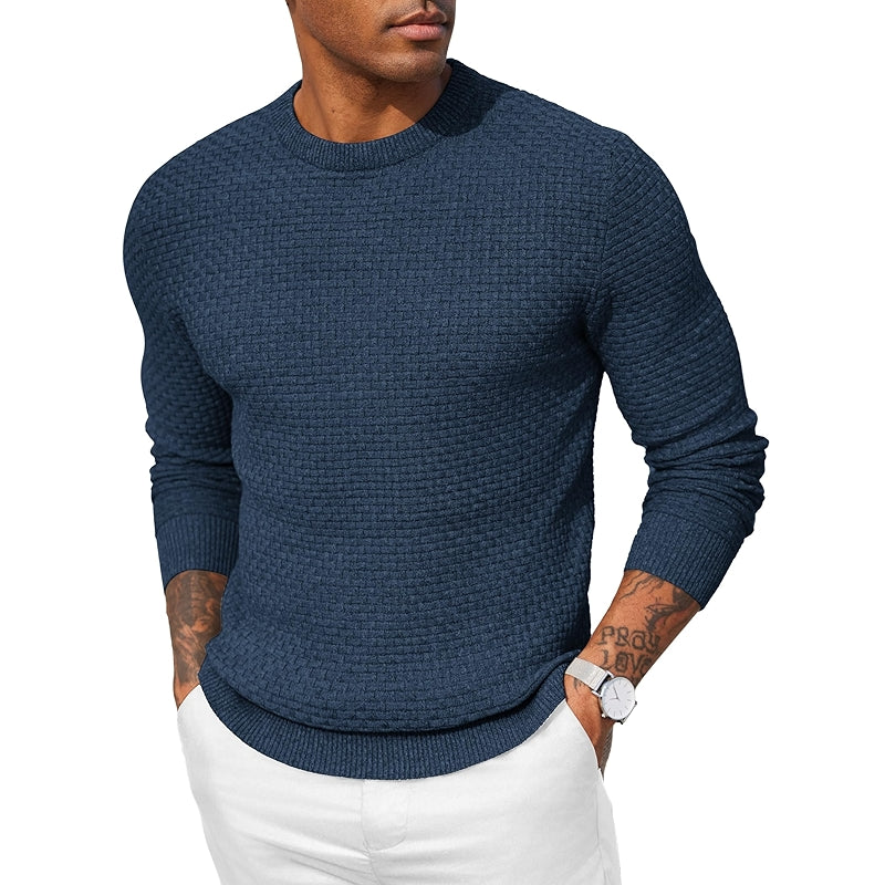 Dress Crewneck Sweater Pullover Knit Long Sleeve Casual Slim Fit