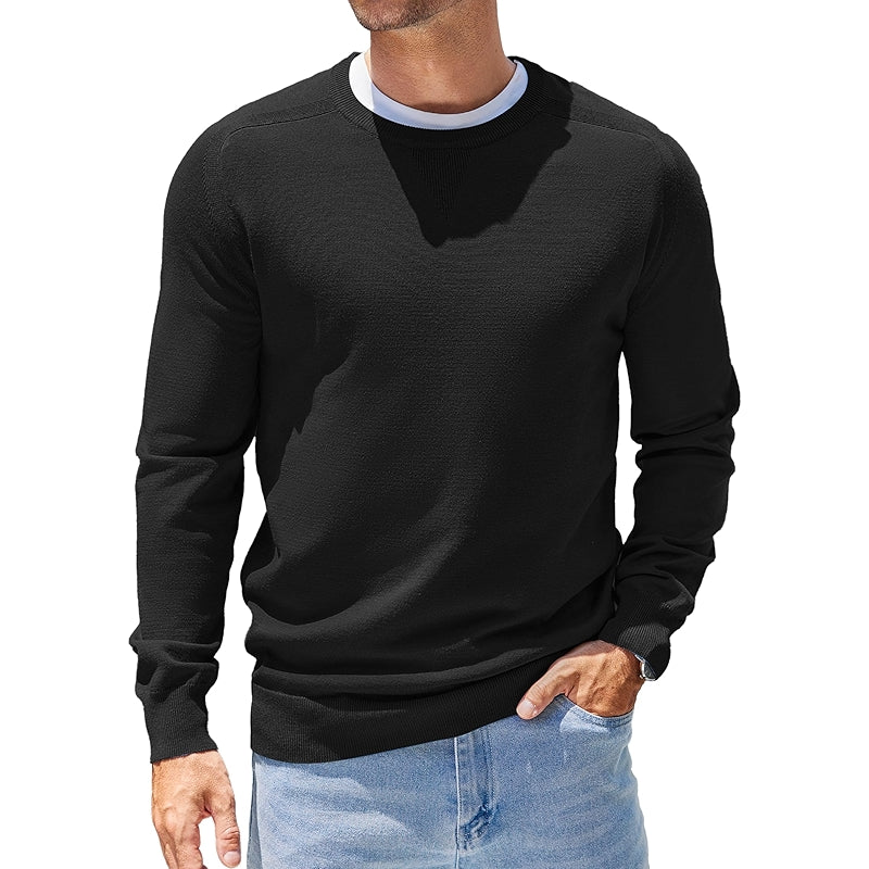 Lightweight Crewneck Pullover Long Sleeve Knit Sweater