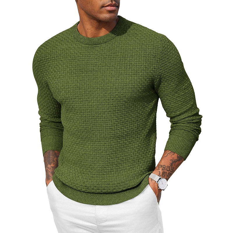 Dress Crewneck Sweater Pullover Knit Long Sleeve Casual Slim Fit