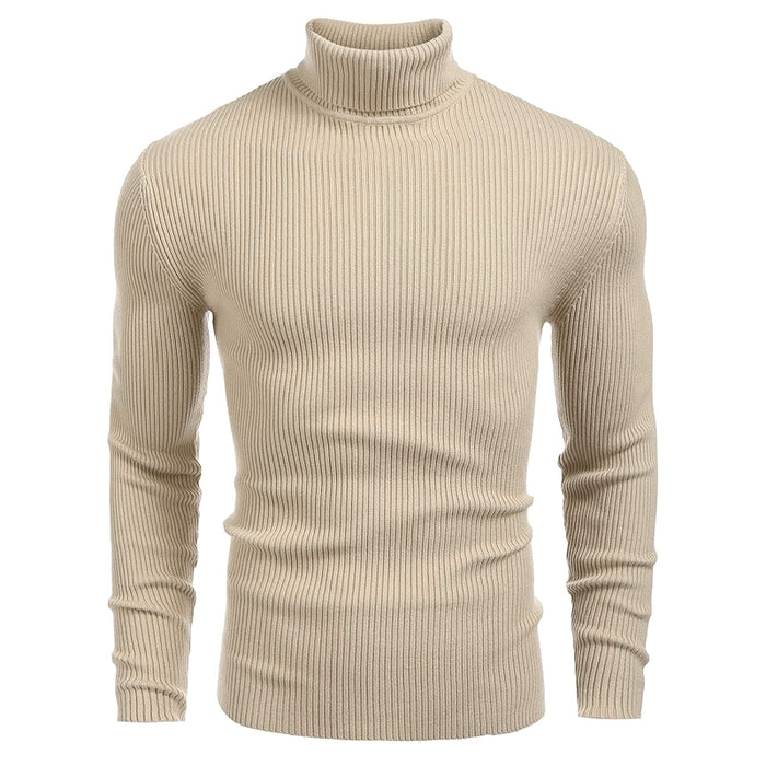 Ribbed Slim Fit Knitted Pullover Casual Turtleneck Sweater