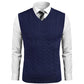 Sweater Vest Casual Sleeveless V Neck Striped Knit Pullover