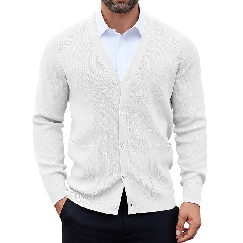 Lightweight Casual Cardigan Sweater With Buttons And Pockets