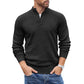Quarter Button Sweater Lightweight Mock Neck Pullover