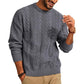 Men Casual Cable Knit Drop Style Pullover