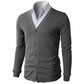 Casual Slim Fit Cardigan With V Design