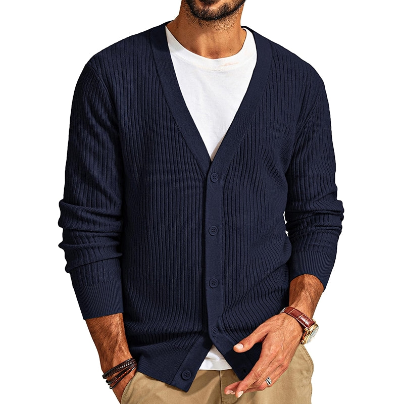 Cardigan Sweater Long Sleeve V Neck Slim Fit Casual