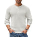 Henley Knit Sweater Long Sleeve Button Pullover Casual