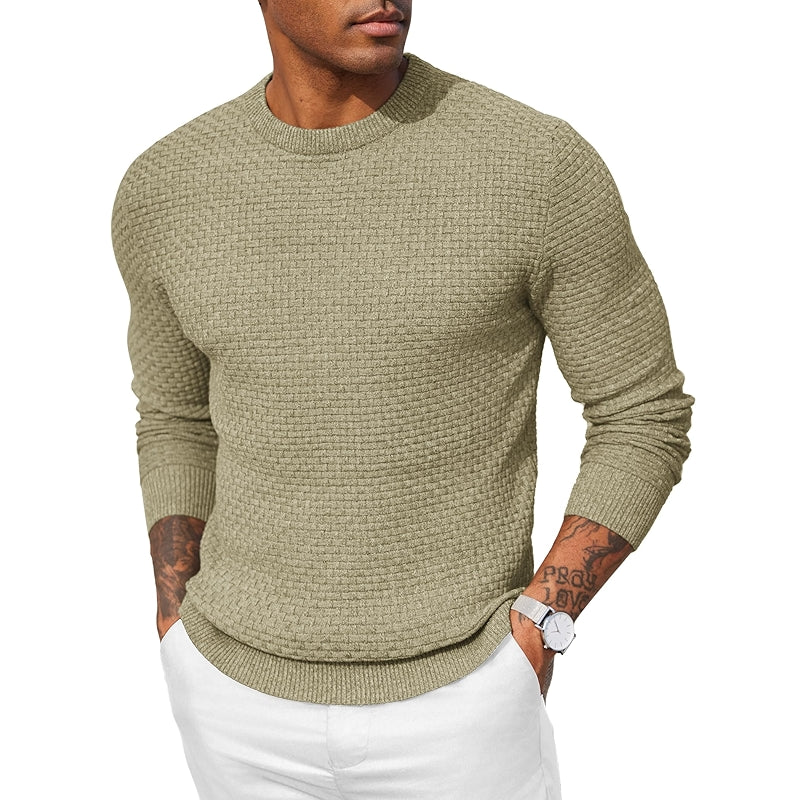 Dress Crewneck Sweater Pullover Knit Long Sleeve Casual Slim Fit